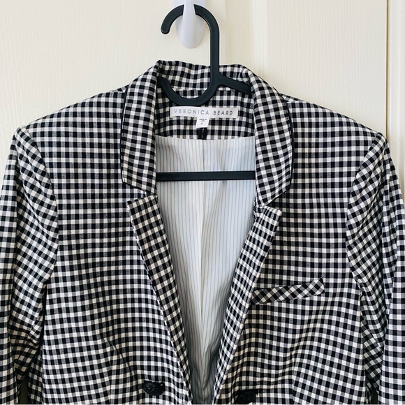 Veronica Beard Cottage Black/White Gingham Plaid Dickey Jacket Blazer size 6 - Picture 3 of 13